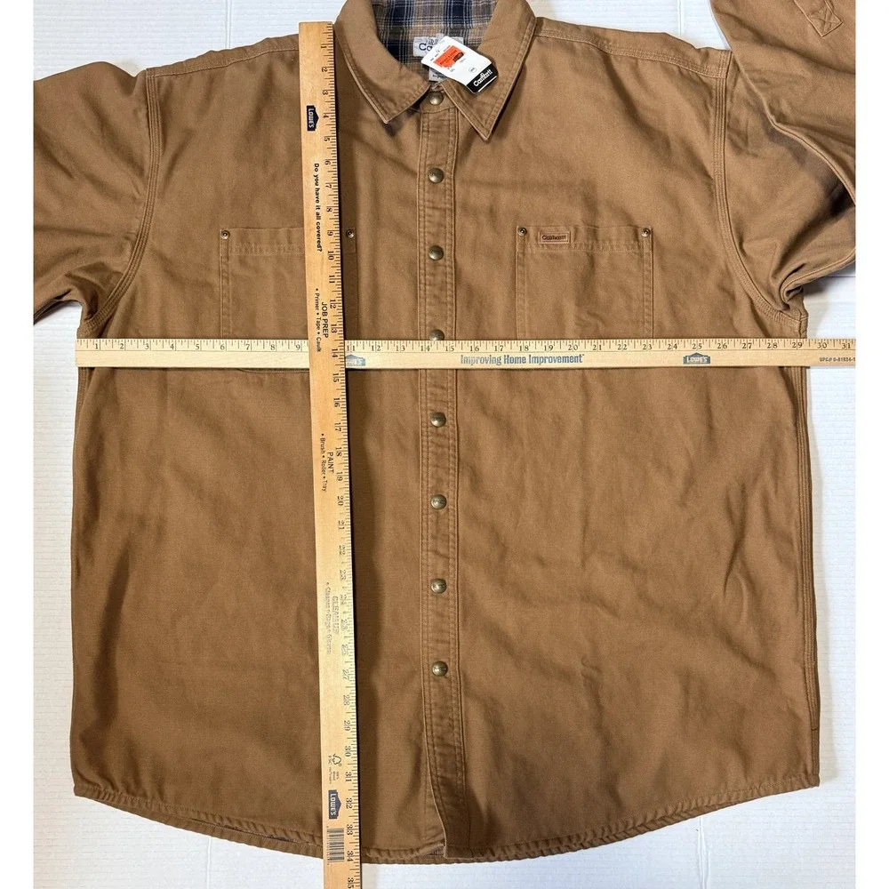 Carhartt S96BRN - Men's Shirt Jacket - Flannel Lined Canvas - 2XL Tall - NWT IRR